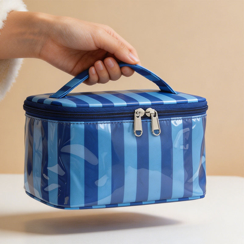 Color Block Striped Makeup Bag - DippedShop Wholesale - #8979
