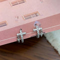 Cross Zircon Hoop Earrings - DippedShop Wholesale - #4083