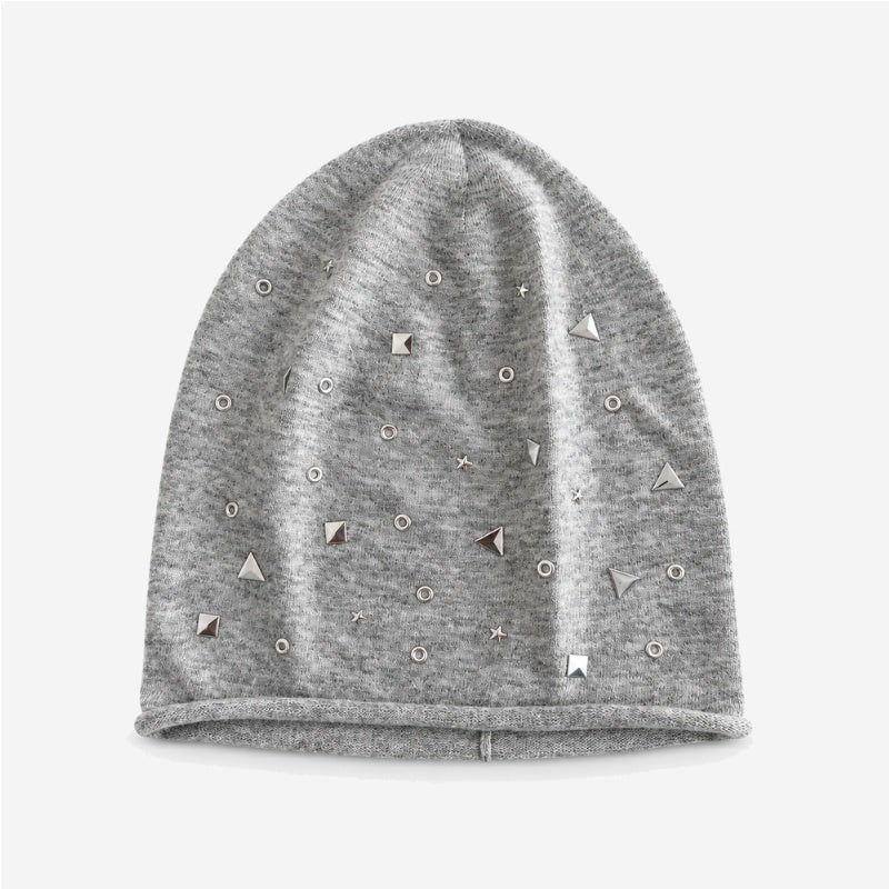 Stylish Metal Rivet Knit Beanie Hat 6W6HAT651