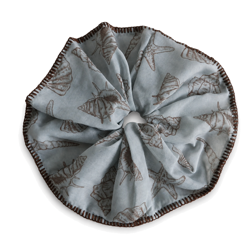 Fresh Starfish Shell Print Ruffled Scrunchies 6W6HSR345