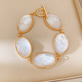 Vintage Oval Resin Disc Chain Bracelet 6W6JBR675