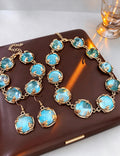 Vintage Gold Plated Geometry Resin Necklace 6W6JNC914