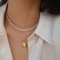 Elegant Carved Rose Oval Coin Pendant Necklace 6W6JNC1070
