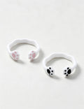 Cute Cat Paw Enamel Open Ring 6W6JRG249