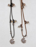 Handcrafted Daisy Flower Leather Cord Necklace 6W6JNC1012