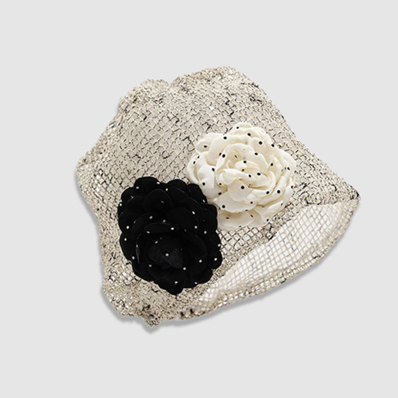 Elegant 3D Flower Handmade Crochet Beanie Hat 6W6HAT590