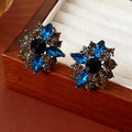Gothic Crystal Flower Stud Earrings 6W6JER779