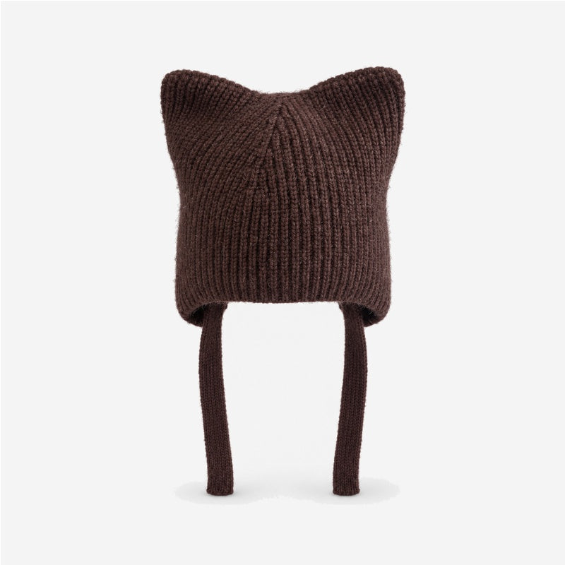 Simple Solid Color Cat Ears Earflap Knit Beanie 6W6HAT635