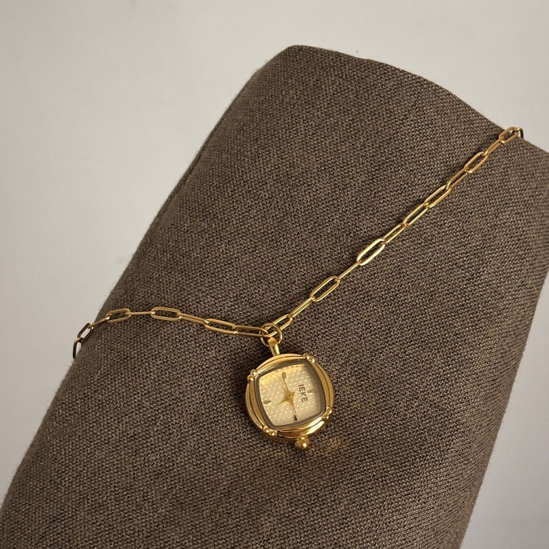 Square Analog Quartz Necklace Watch - DippedShop Wholesale - #5059