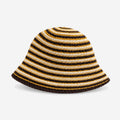 Minimalist Striped Knit Bucket Hat 6W6HAT649