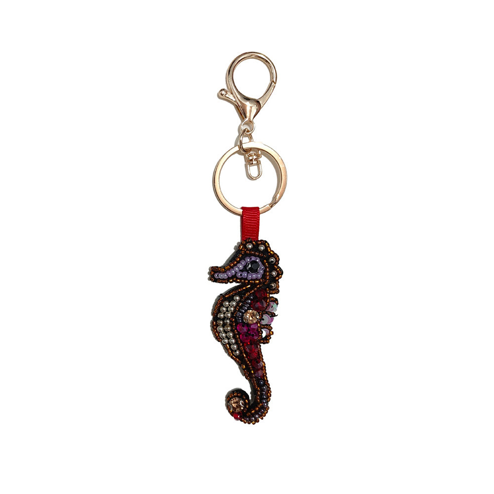 Trendy Handmade Beaded Rhinestones Crab Pendant Keychain 6W10BBC811