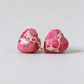 Stone Heart Stud Earrings - DippedShop Wholesale - #2195