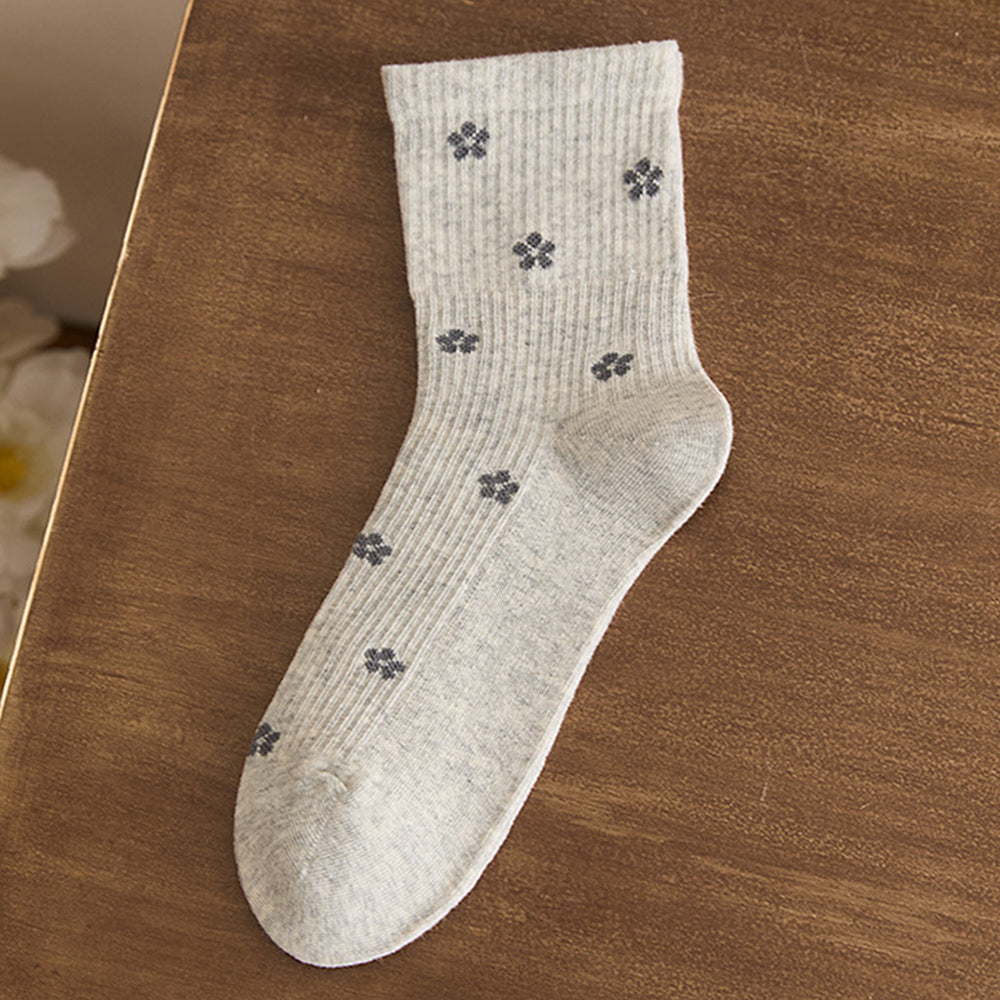 Floral Jacquard Knit Socks - DippedShop Wholesale - #2963