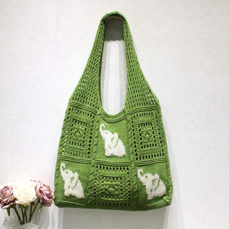 Casual Hollow Out Elephant Print Handbag 6W10BBG1773
