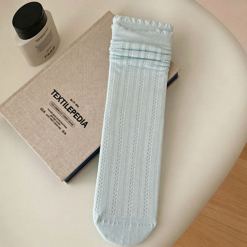 Fresh Solid Color Thin Breathable Scrunch Socks 6W8FSO744