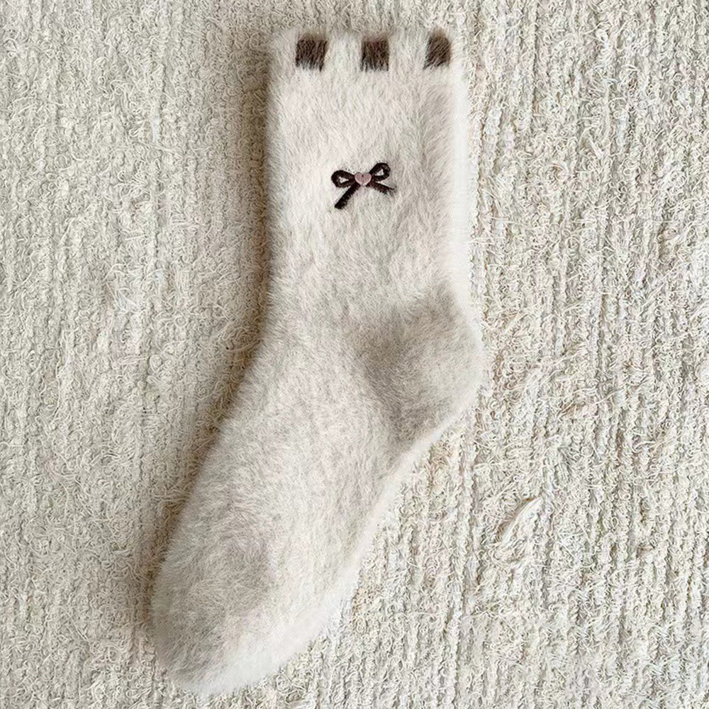 Cute Cartoon Embroidered Velvet Crew Socks 6W8FSO889