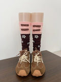 Floral Bow Calf Socks - DippedShop Wholesale - #5123