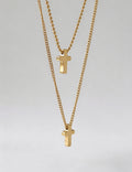 Stylish Double Layer Cross Pendant Chain Necklace 6W6JNC1008