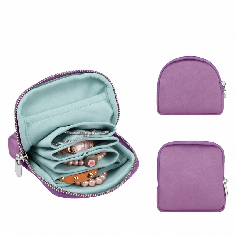 Simple Solid Color Portable Travel Jewelry Case 6W13HSJ97