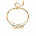 Stylish Gold Plated Double Layer Rhinestones Bracelets 6W6JBR479