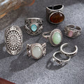 Carved Gemstone Ring Set - DippedShop Wholesale - #6883