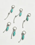 Vintage Asymmetrical Turquoise Teardrop Hoop Earrings 6W6JER606