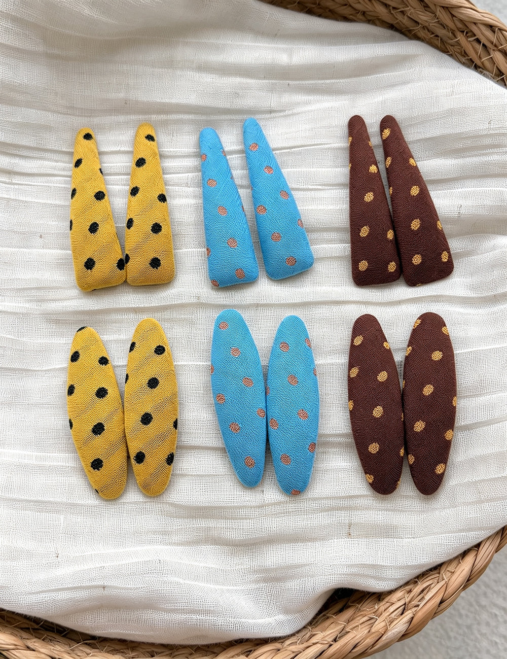 Elegant Polka Dot Non Crease Snap Hair Clip 6W6HCP1678