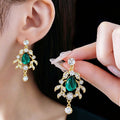 Exaggerated Baroque Green Water Drop Rhinestone Necklace 6W6JNC894