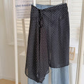 Simple Polka Dots Layered Tie Waist Wrap Scarf 6W1SL49