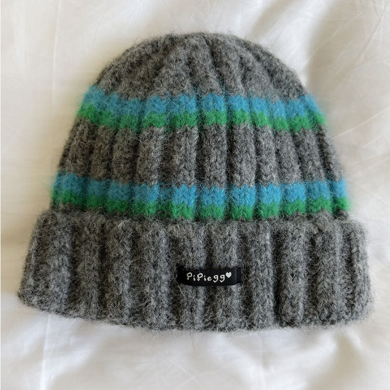 Trendy Color Contrast Striped Warm Beanie Hat 6W6HAT549