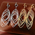 Layered Hollow Out Feather Dangle Earrings 6W6JER765