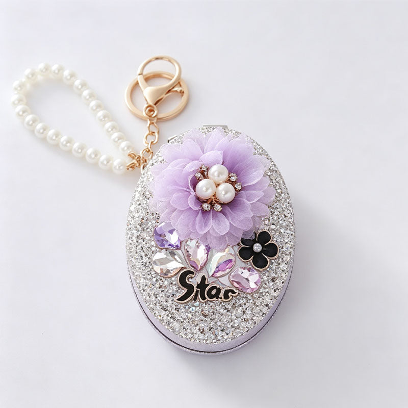 Floral Rhinestone Bag Charm - DippedShop Wholesale - #3187