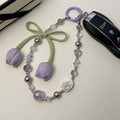 Stylish Tulip Beaded Chain Keychain Bag Charm 6W10BBC415