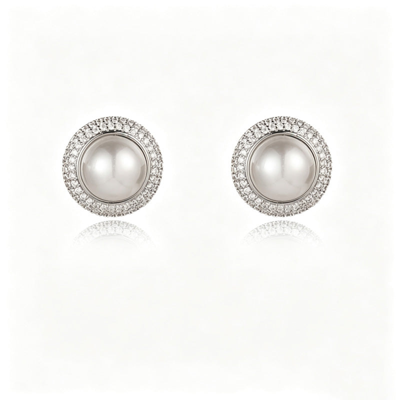 Dainty Rhinestone 3D Floral Dangle Stud Earrings 6W6JER563