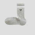 Simple Color Block Heart Embroidery Knit Socks 6W8FSO1006