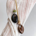 Wooden Teardrop Pendant Necklace - DippedShop Wholesale - #5939