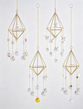 Golden Air Plant Frame Butterfly Crystal Suncatcher 6H7HLS168
