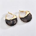 Irregular Resin Hoop Earrings - DippedShop Wholesale - #6739
