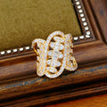 Sparkly Cubic Zircon Geometric Twisted Open Ring 6W6JRG375