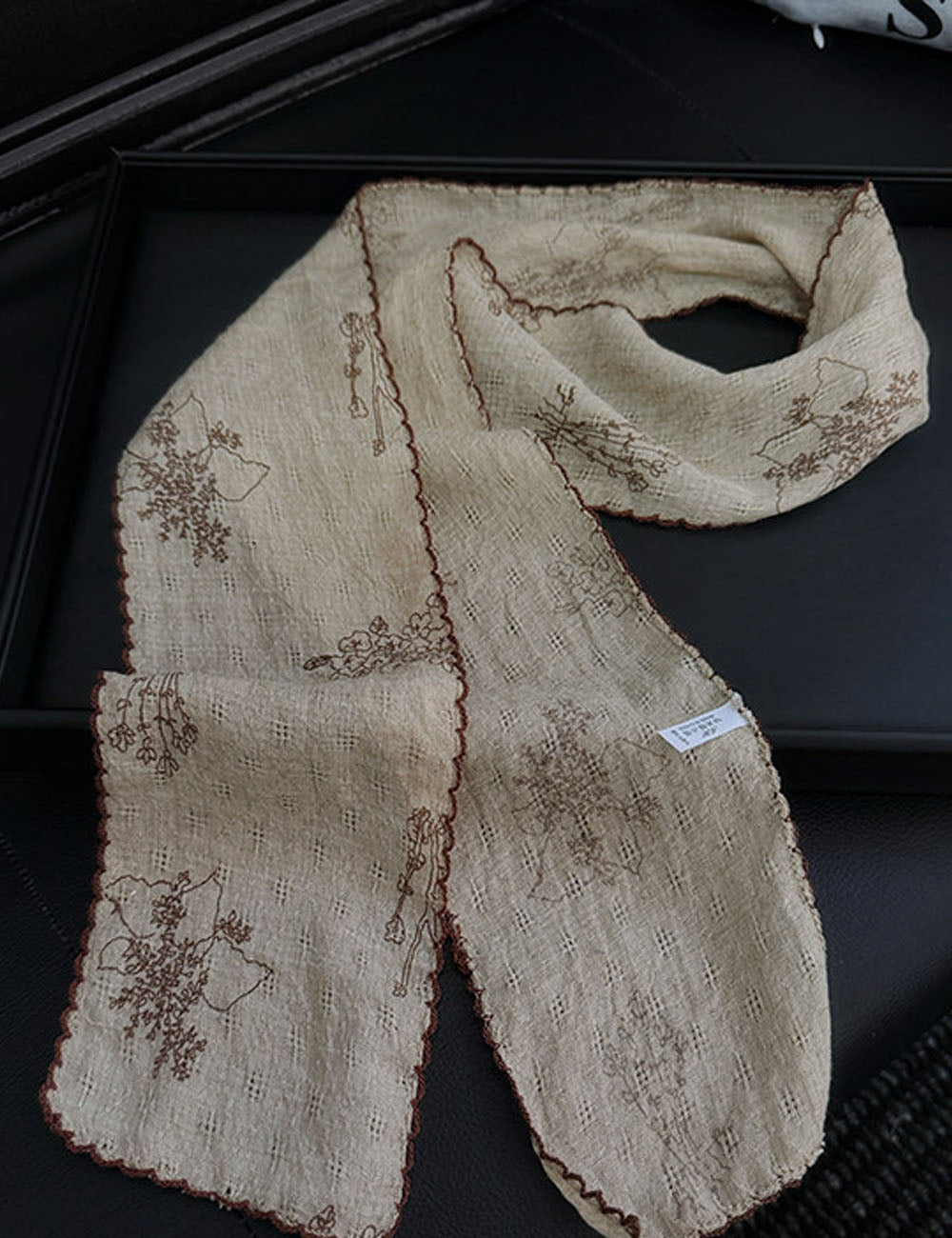 Chic Floral Print Lightweight Silk Scarf 6W6NSI235