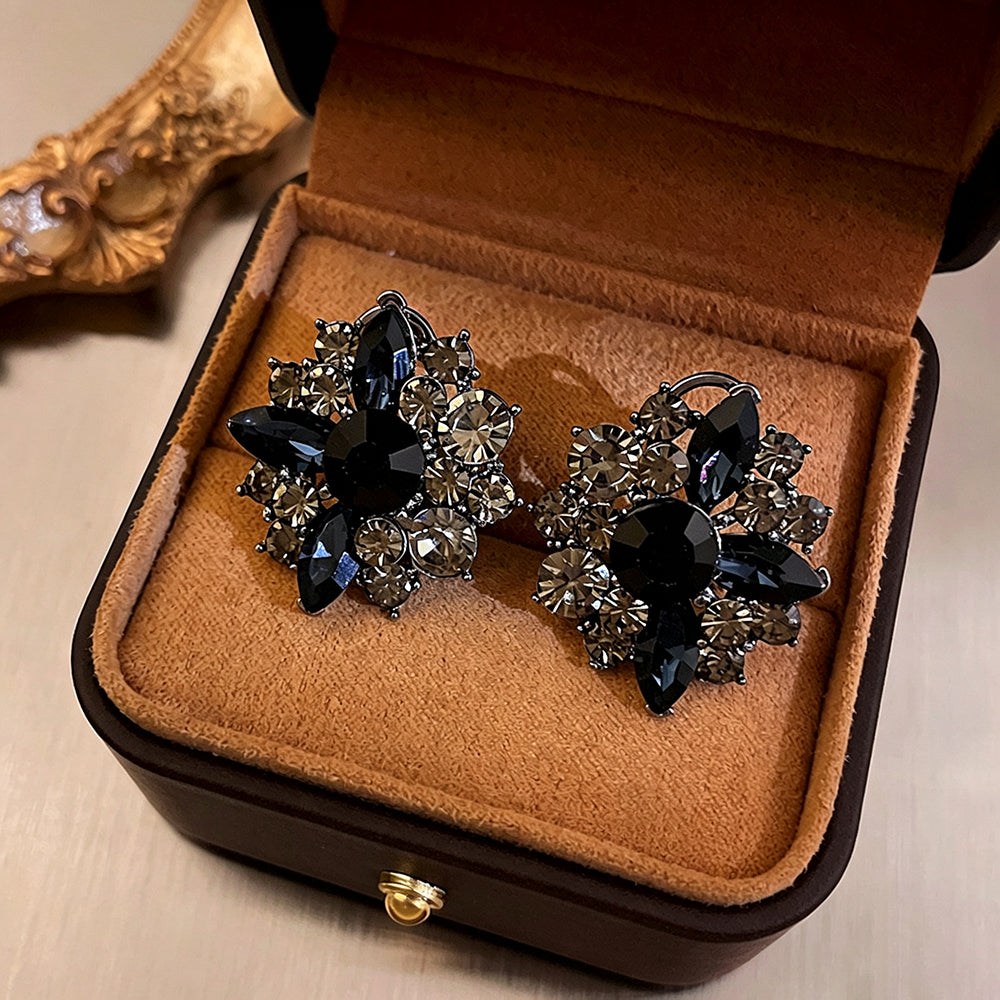 Luxury Rhinestone Crystal Flower Stud Earrings 6W6JER745