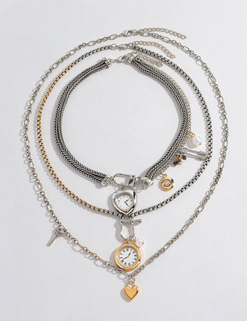 Multi-Layer Heart Pendant Necklace - DippedShop Wholesale - #4547