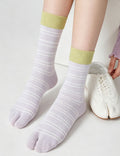 Minimalist Color Block Striped Tabi Socks 6W8FSO533
