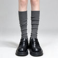 Simple Solid Color Elastic Knit Socks 6W8FSO1015