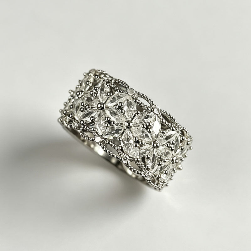 Floral Open Ring - DippedShop Wholesale - #8435
