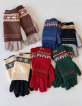 Fair Isle Touchscreen Knit Gloves - DippedShop Wholesale - #5443