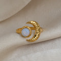 Moon Open Adjustable Ring - DippedShop Wholesale - #7043