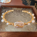 Retro Gold Plated Wrapped Baroque Pearl Bracelet 6W6JBR704