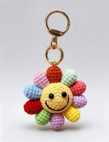 Crochet Sunflower Bag Charm - DippedShop Wholesale - #3059