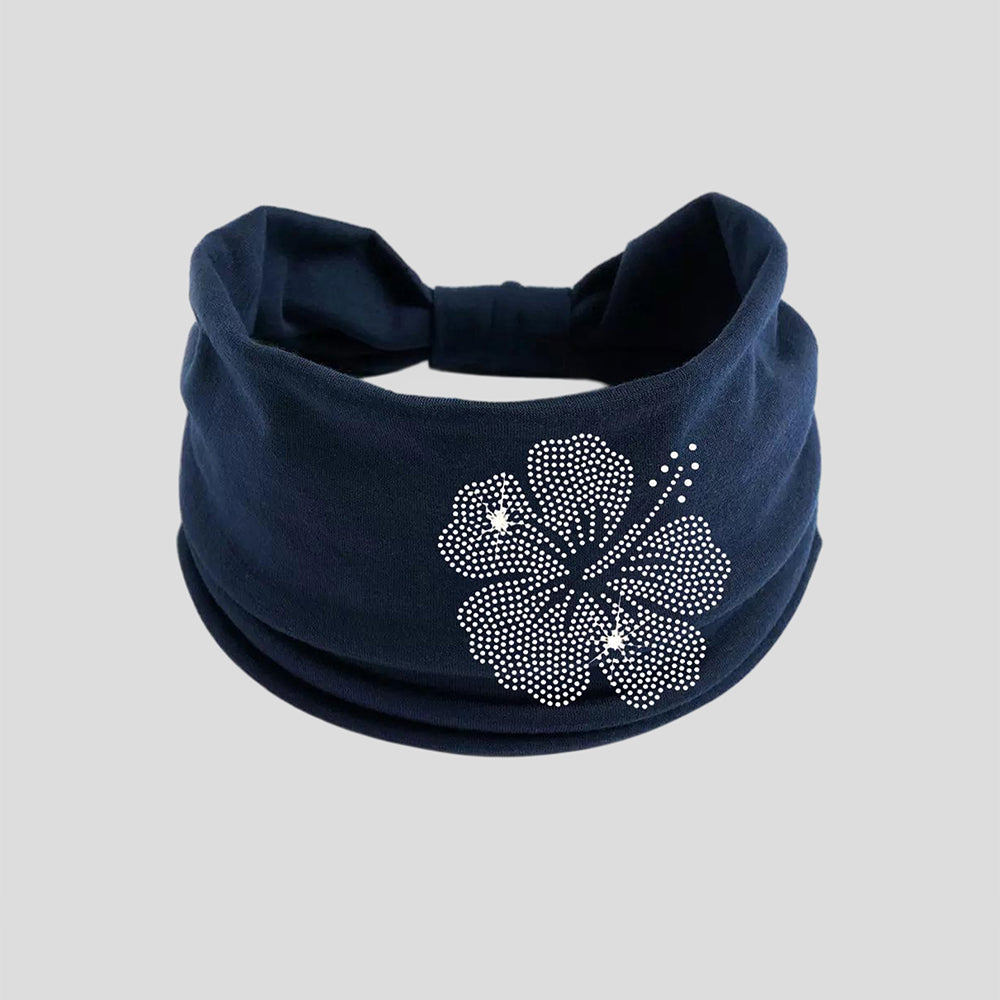 Rhinestone Floral Wide Headband - DippedShop Wholesale - #2195